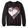 Fire Red 9s DopeSkill Sweatshirt Heart Jordan 9 Graphic - Black