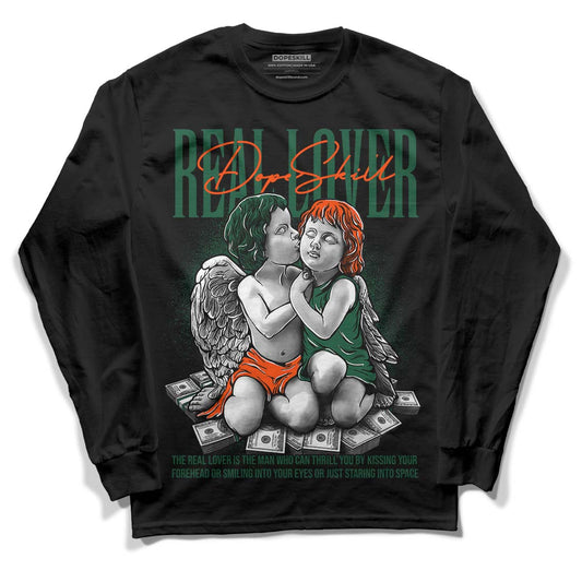 Dunk Low Team Dark Green Orange DopeSkill Long Sleeve T-Shirt Real Lover Graphic - Black