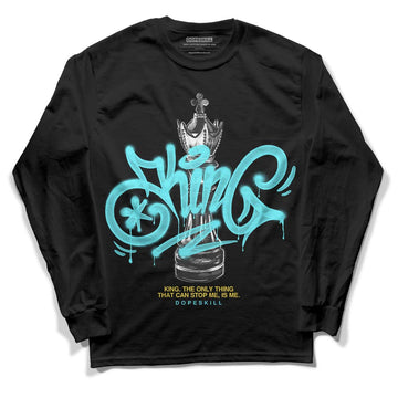 Jordan 5 Aqua DopeSkill Long Sleeve T-Shirt King Chess Graphic Streetwear - Black