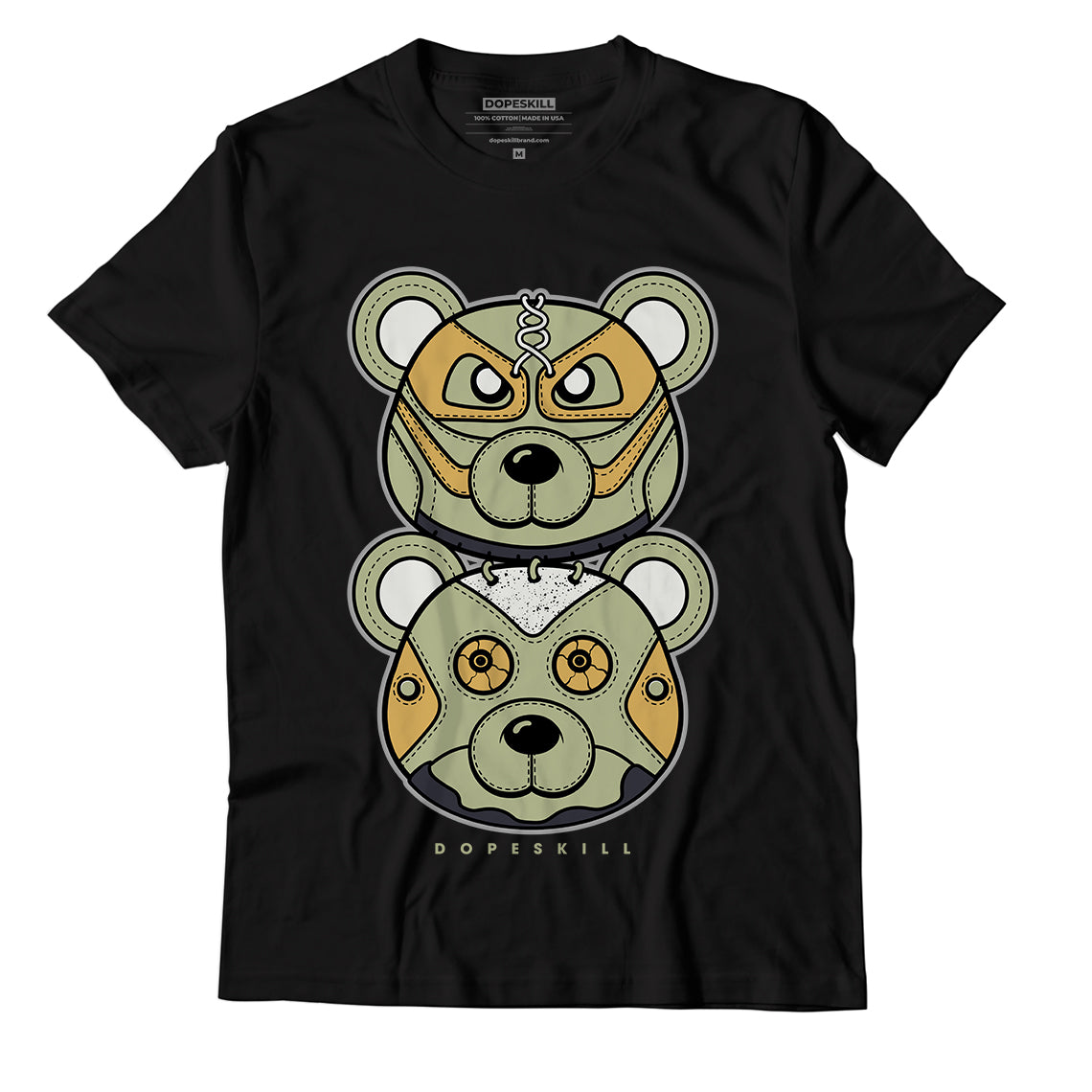 Jordan 5 Jade Horizon DopeSkill T-Shirt Leather Bear Graphic - Black 