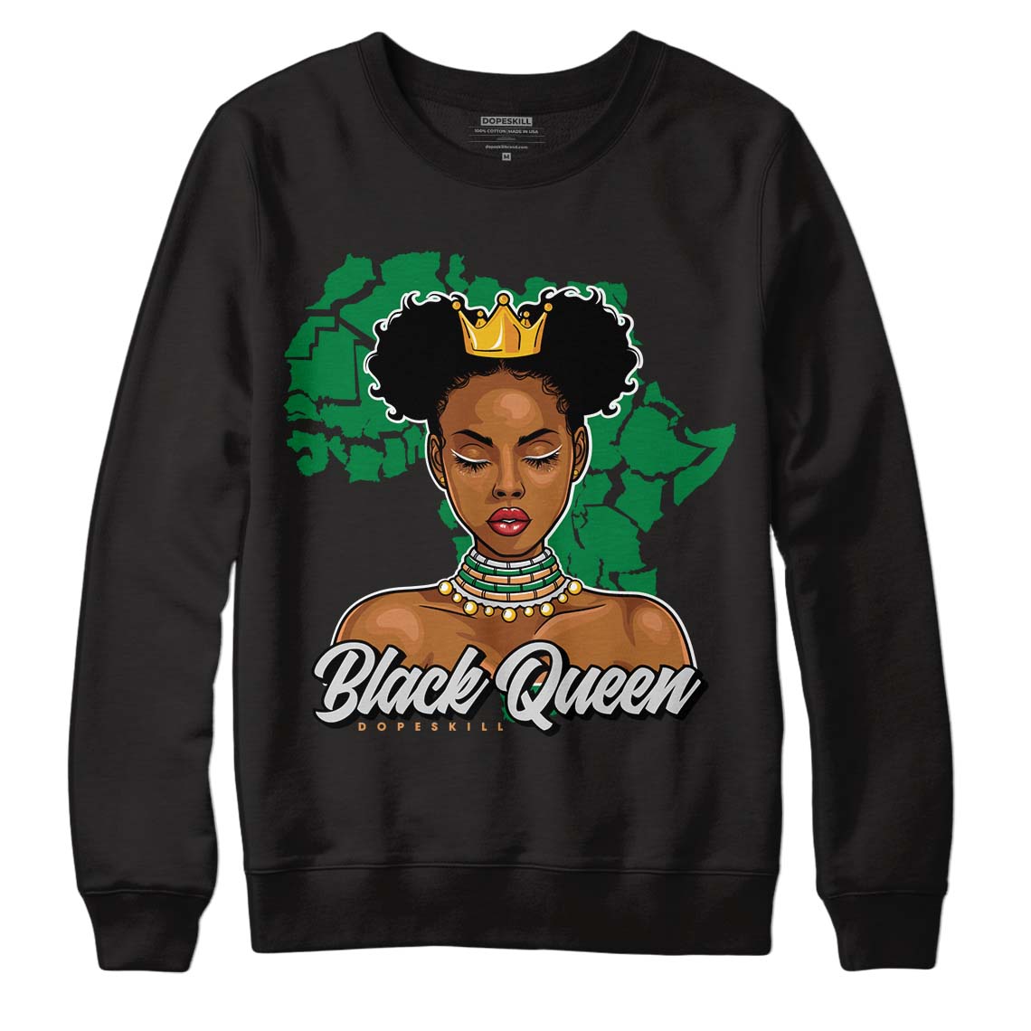 Nike SB x Jordan 4 “Pine Green” DopeSkill Sweatshirt Black Queen Graphic Streetwear - Black