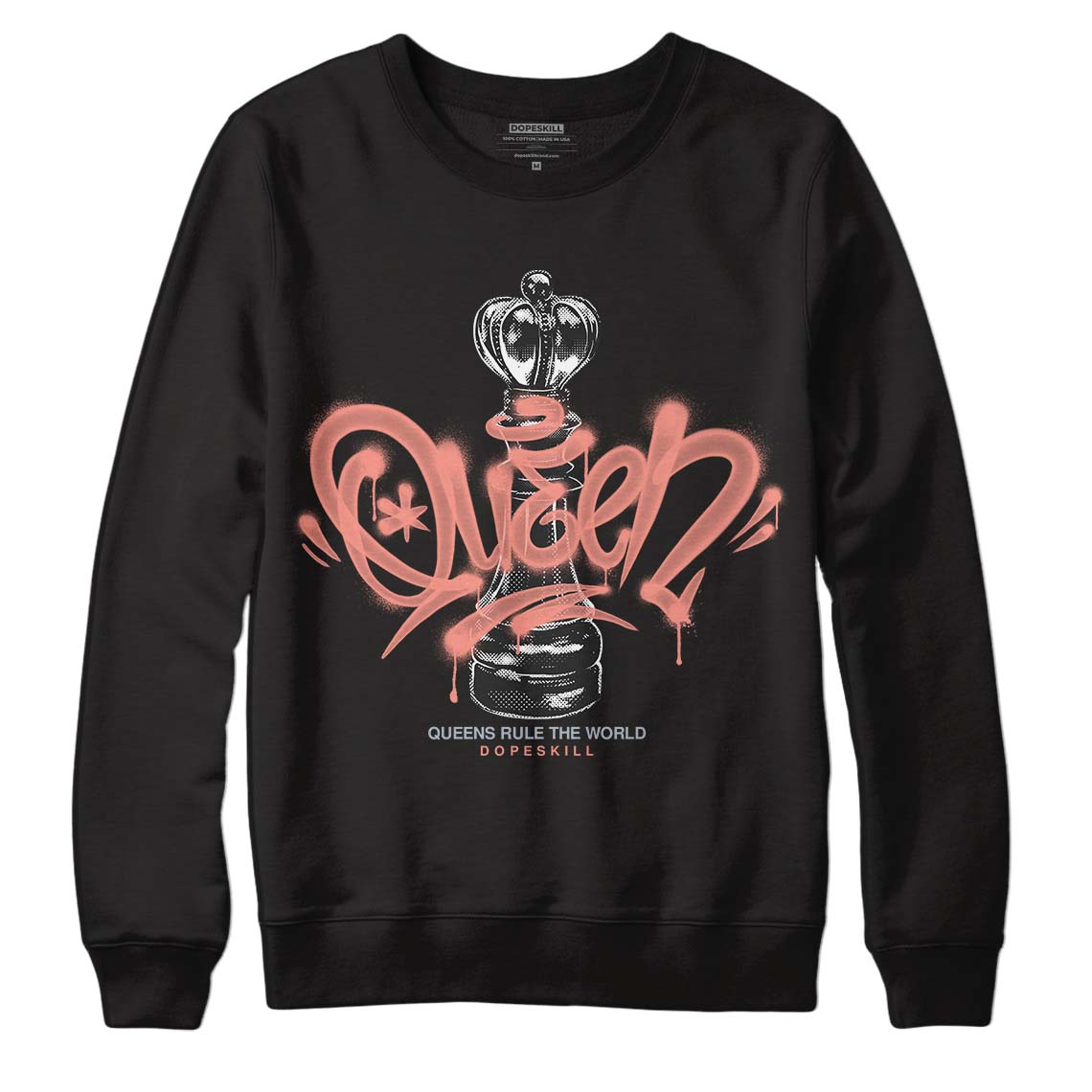 DJ Khaled x Jordan 5 Retro ‘Crimson Bliss’ DopeSkill Sweatshirt Queen Chess Graphic Streetwear - Black