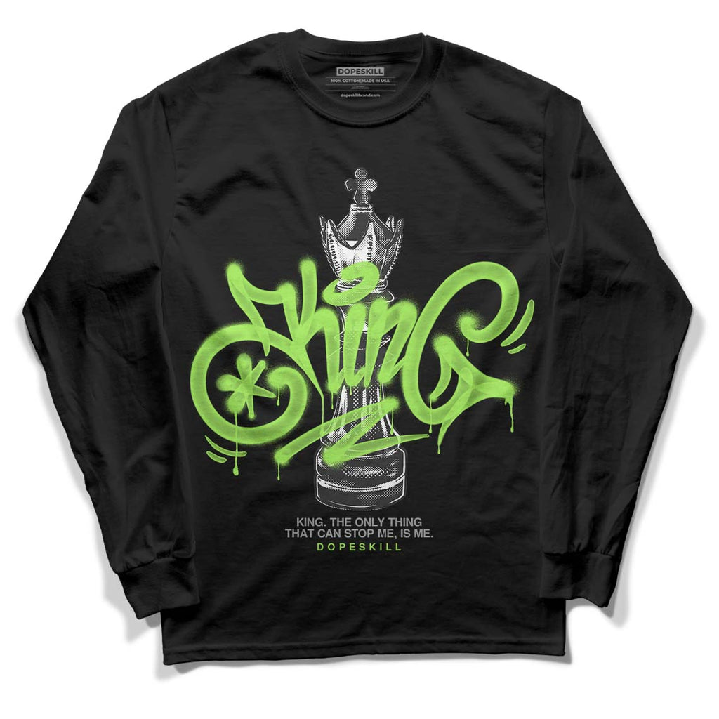 Jordan 5 Green Bean DopeSkill Long Sleeve T-Shirt King Chess Graphic Streetwear - Black