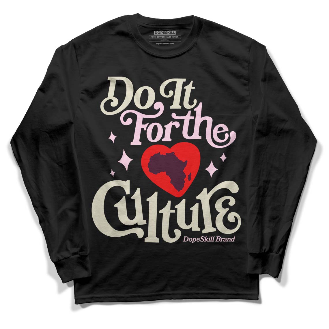 Dunk Low Night Maroon and Medium Soft Pink DopeSkill Long Sleeve T-Shirt Do It For The Culture Graphic Streetwear - Black