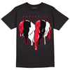 Red Black White DopeSkill T-Shirt Slime Drip Heart Graphic - Black 