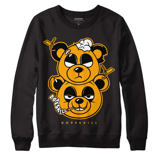 Black Taxi 12s DopeSkill Sweatshirt New Double Bear Graphic - Black 