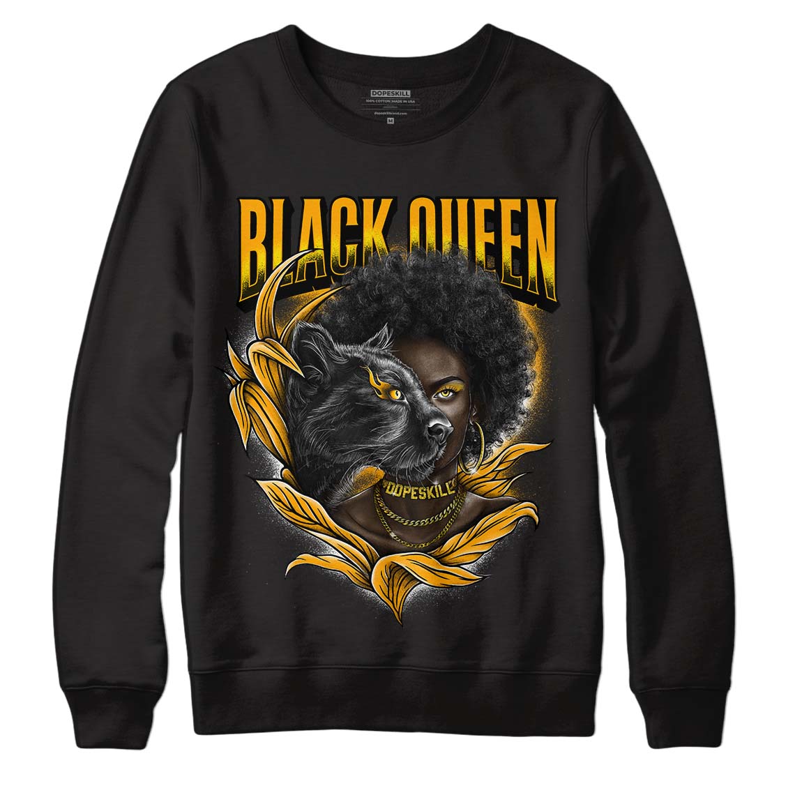 Black Taxi 12s DopeSkill Sweatshirt New Black Queen Graphic - Black 