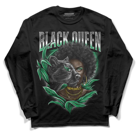 Jordan 3 WMNS “Lucky Green” DopeSkill Long Sleeve T-Shirt New Black Queen Graphic Streetwear - Black