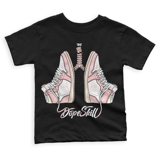 Jordan 1 High OG WMNS Washed Pink DopeSkill Toddler Kids T-shirt Breathe Graphic Streetwear - Black