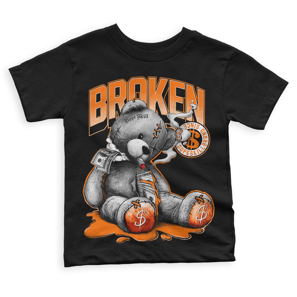 Wmns Dunk Low 'Magma Orange DopeSkill Toddler Kids T-shirt Sick Bear Graphic Streetwear - Black