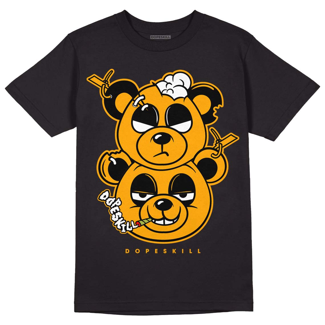 Black Taxi 12s DopeSkill T-Shirt New Double Bear Graphic - Black 