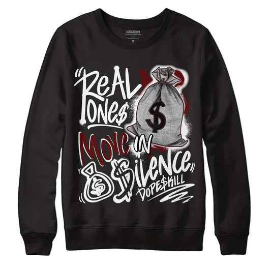 Jordan 12 x A Ma Maniére DopeSkill Sweatshirt Real Ones Move In Silence Graphic Streetwear - Black 