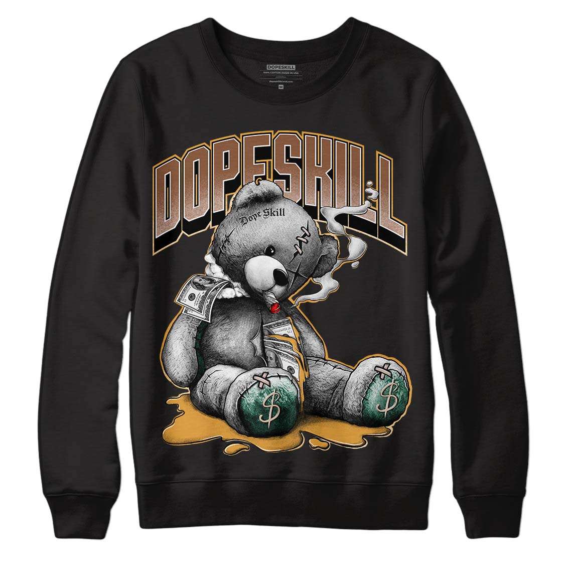 Safari Dunk Low DopeSkill Sweatshirt Sick Bear Graphic - Black