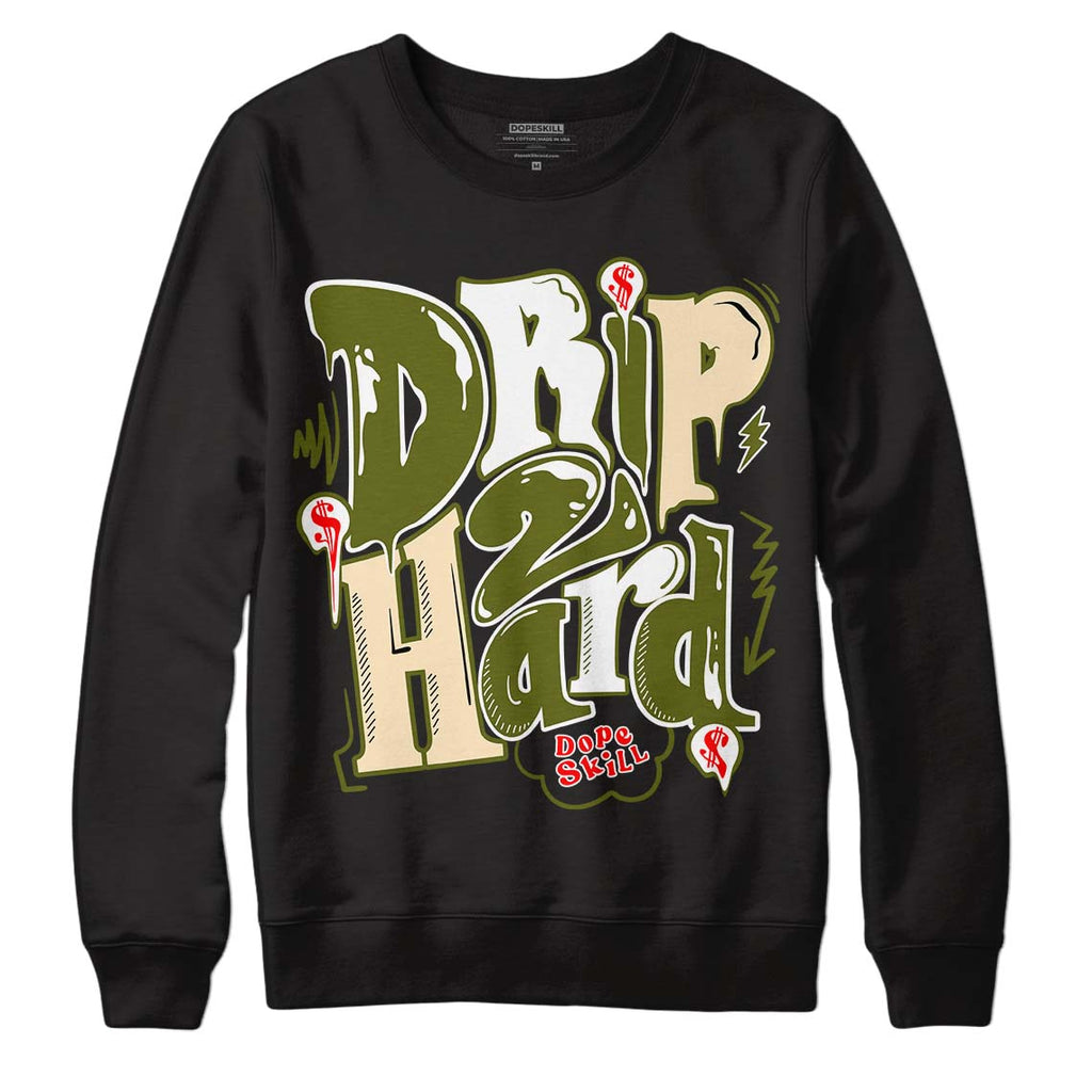 Travis Scott x Jordan 1 Low OG “Olive” DopeSkill Sweatshirt Drip Too Hard Graphic Streetwear - Black