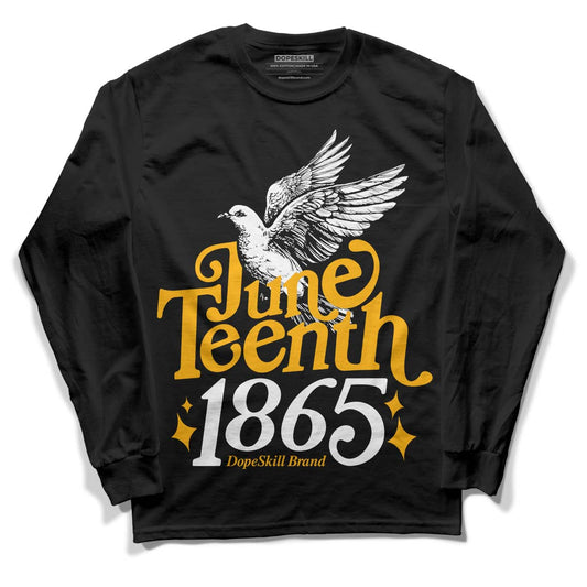 Dunk Low Championship Goldenrod (2021) DopeSkill Long Sleeve T-Shirt Juneteenth 1865 Graphic Streetwear - Black