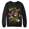 Travis Scott x Jordan 1 Low OG “Olive” DopeSkill Sweatshirt Money Is Our Motive Bear Graphic Streetwear - Black