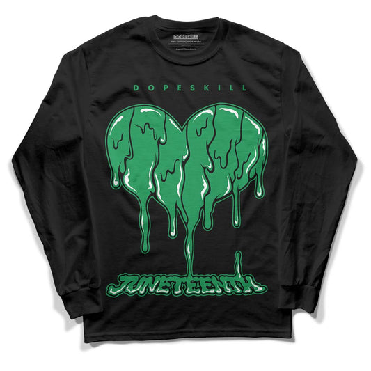 Jordan 1 Low Lucky Green DopeSkill Long Sleeve T-Shirt Juneteenth Heart Graphic Streetwear - Black