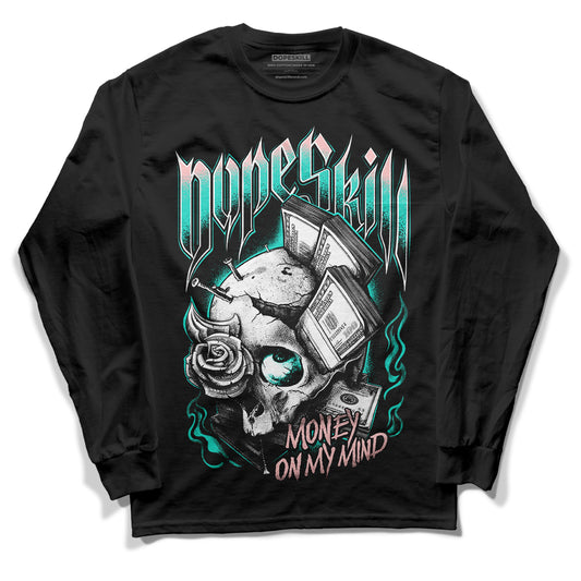 Green Snakeskin Dunk Low DopeSkill Long Sleeve T-Shirt Money On My Mind Graphic - Black