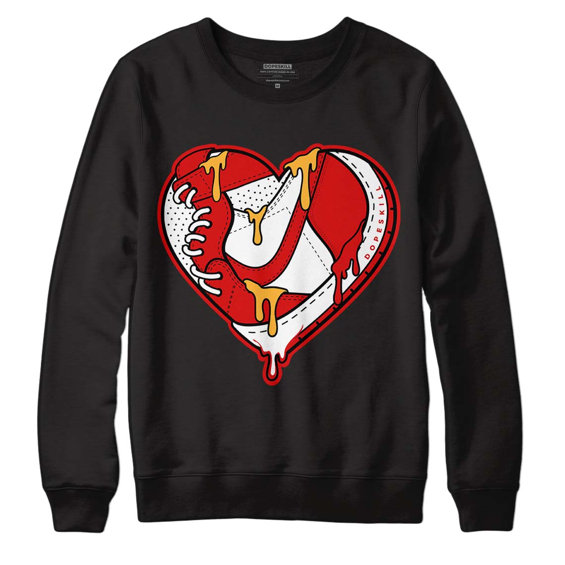 Dunk Low Gym Red DopeSkill Sweatshirt Heart Jordan Graphic - Black 