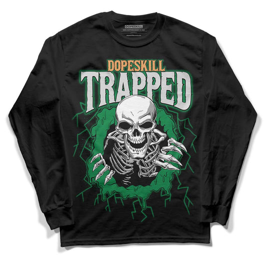 Nike SB x Jordan 4 “Pine Green” DopeSkill Long Sleeve T-Shirt Trapped Halloween Graphic Streetwear - Black