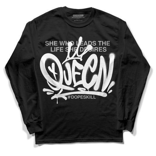 Jordan 1 High 85 Black White DopeSkill Long Sleeve T-Shirt Queen Graphic Streetwear  - Black 