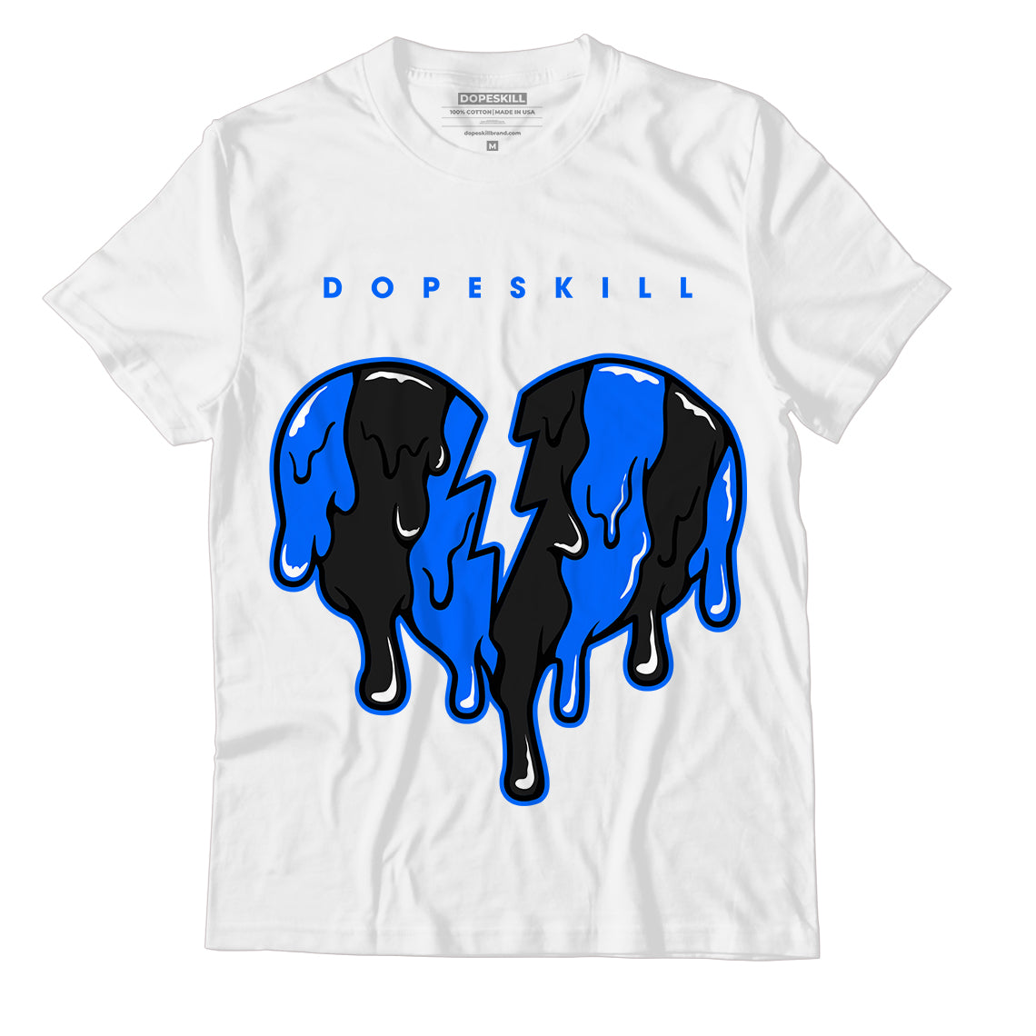 Yz 350 Boost V2 Dazzling Blue DopeSkill T-Shirt Tear My Heart Out Graphic - White 