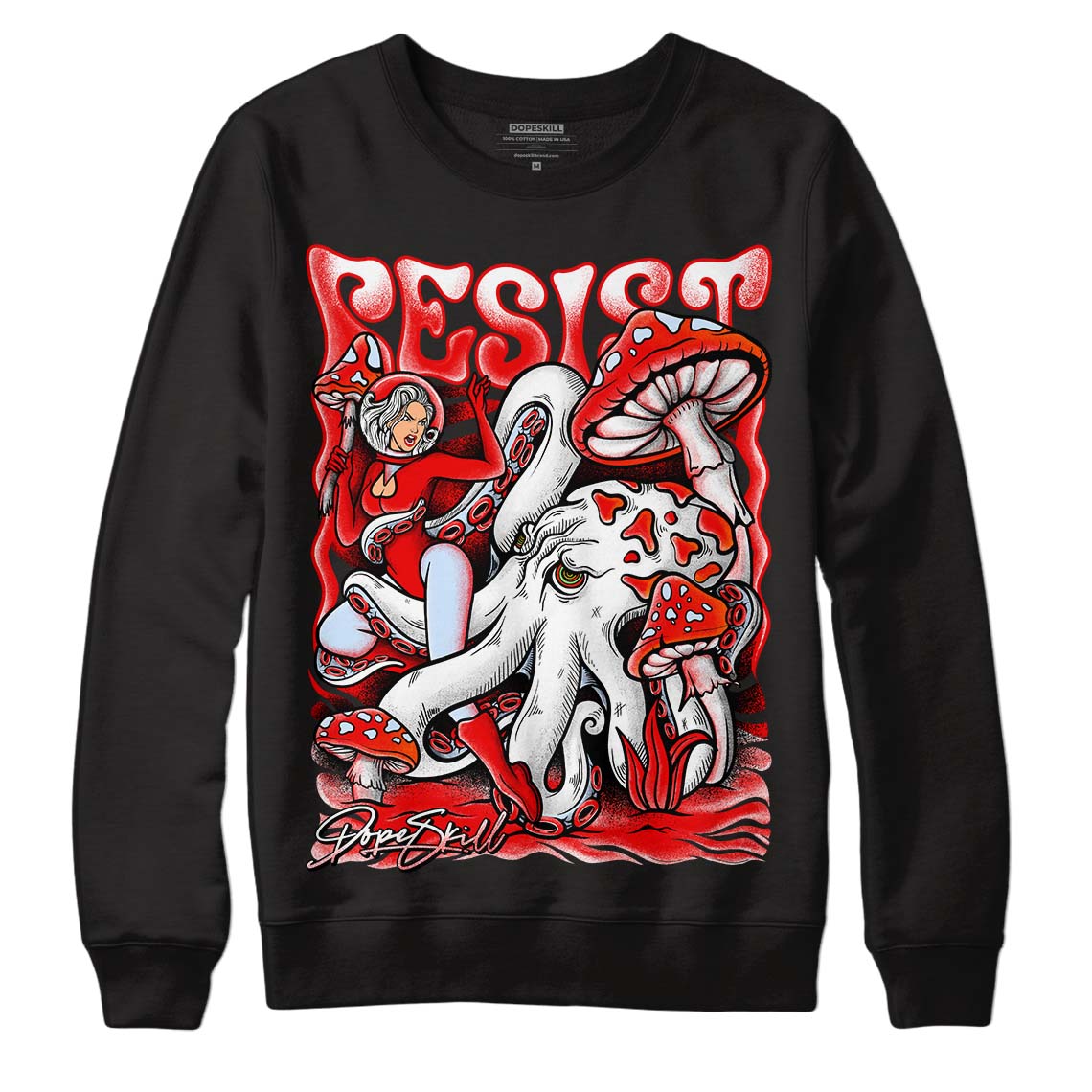 Cherry 11s DopeSkill Sweatshirt Resist Graphic - Black