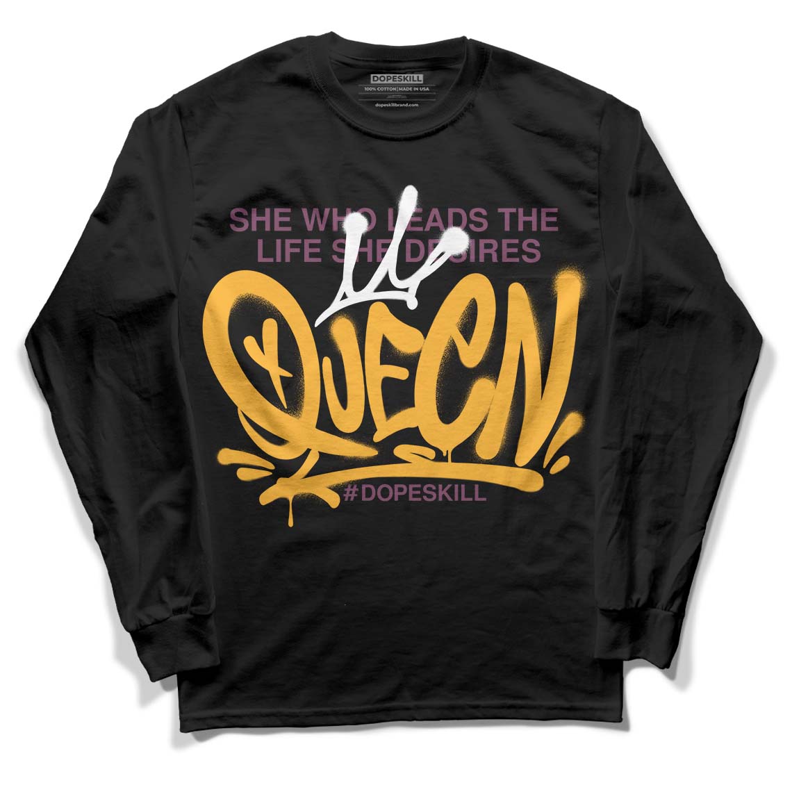 Brotherhood 1s High OG DopeSkill Long Sleeve T-Shirt Queen Graphic - Black 