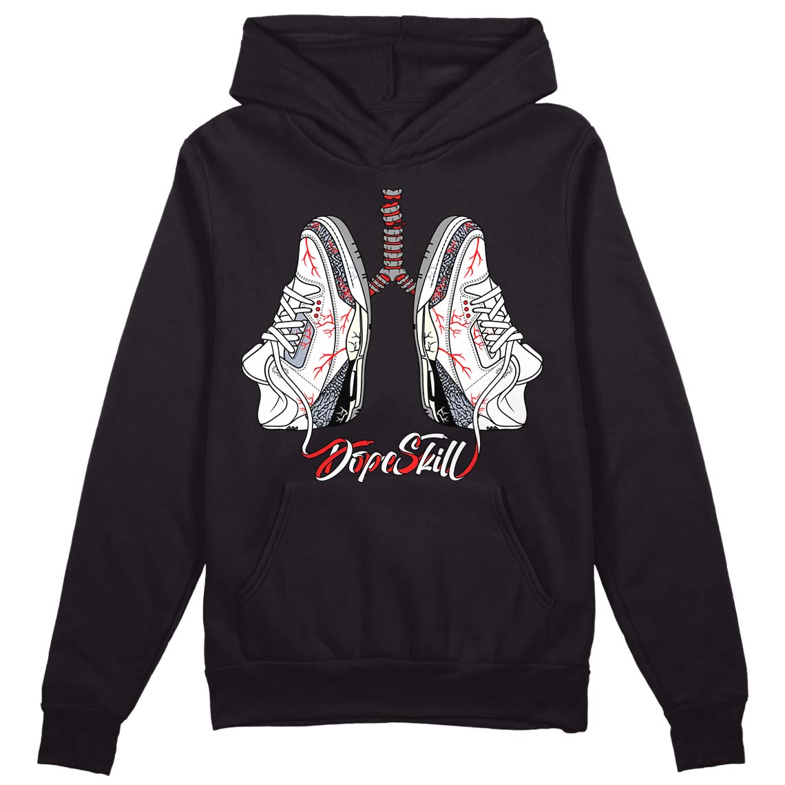 Jordan 3 Retro White Cement Reimagined DopeSkill Hoodie Sweatshirt Breathe Graphic Streetwear - Black