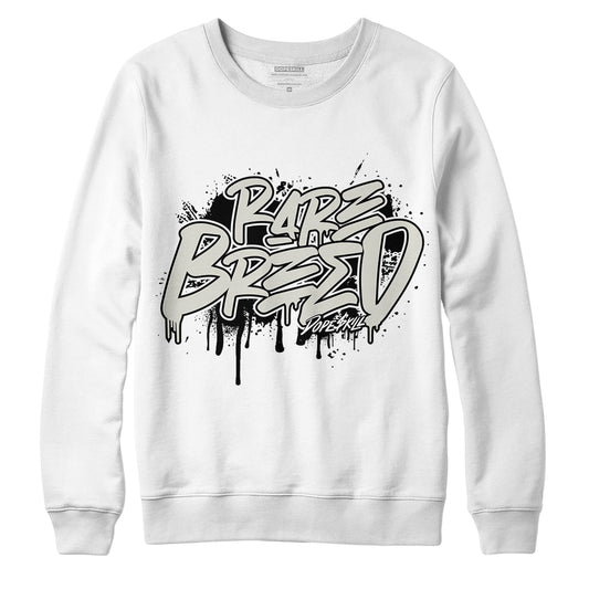 Jordan 4 Military Black DopeSkill Sweatshirt Rare Breed Graphic - White 