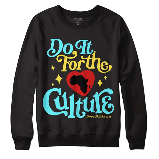 Jordan 5 Aqua DopeSkill Sweatshirt Do It For The Culture Graphic Streetwear - Black