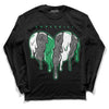 Jordan 3 WMNS “Lucky Green” DopeSkill Long Sleeve T-Shirt Slime Drip Heart Graphic Streetwear - Black