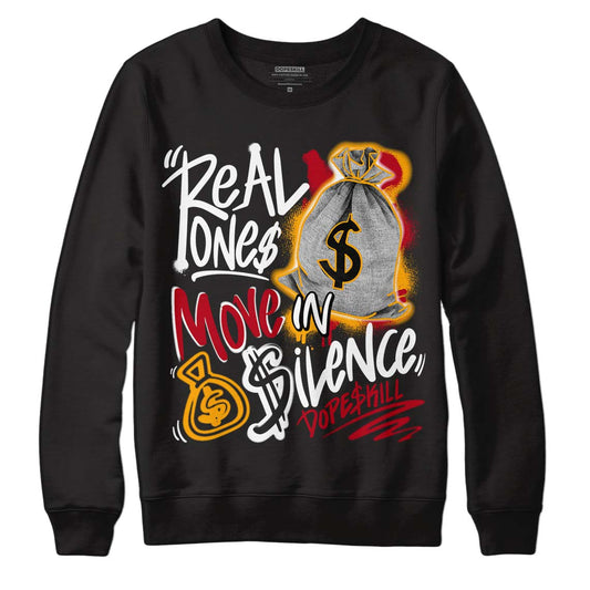 Cardinal 7s DopeSkill Sweatshirt Real Ones Move In Silence Graphic - Black
