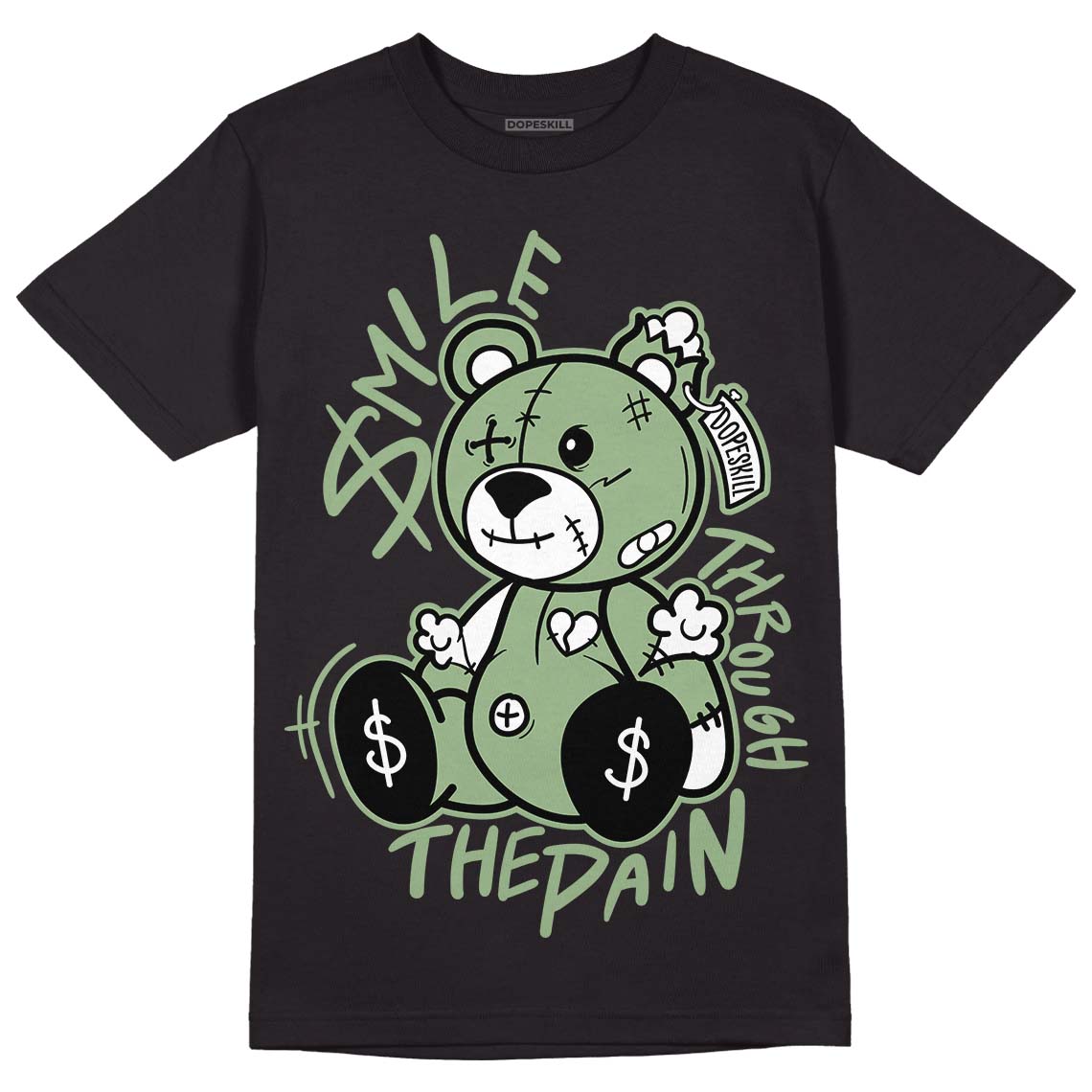 Seafoam 4s DopeSkill T-Shirt BEAN Graphic - Black