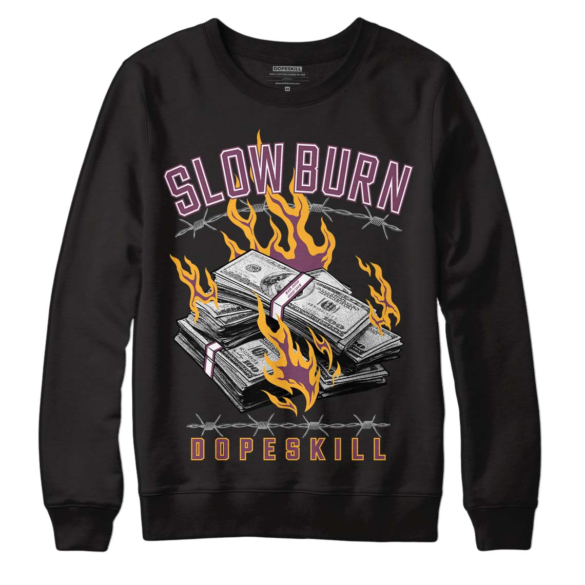 Brotherhood 1s High OG DopeSkill Sweatshirt Slow Burn Graphic - Black 