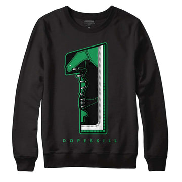 Jordan 1 Low Lucky Green DopeSkill Sweatshirt No.1 Graphic Streetwear - Black