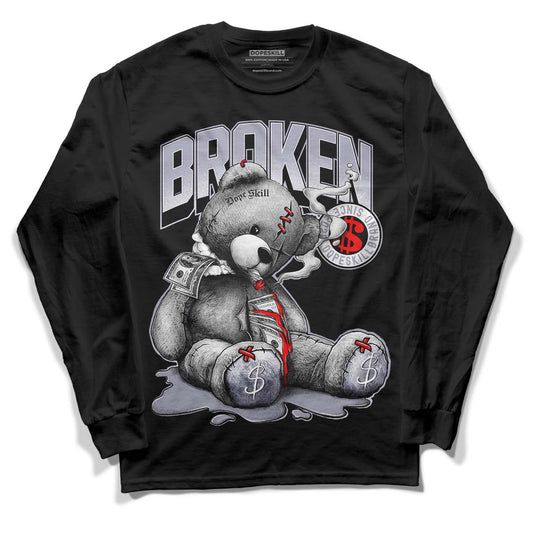 Jordan 13 Retro 'Black Flint' DopeSkill Long Sleeve T-Shirt Sick Bear Graphic Streetwear - Black