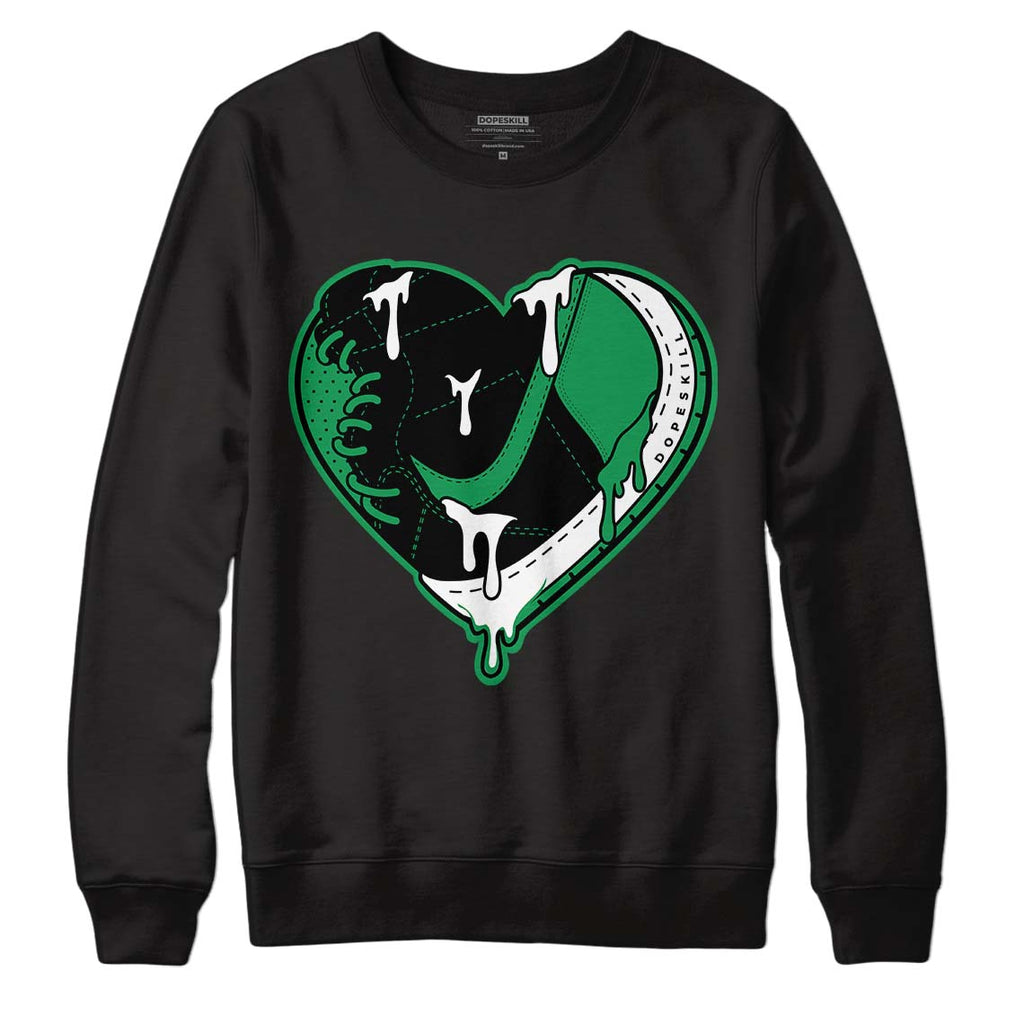 Jordan 1 Low Lucky Green DopeSkill Sweatshirt Heart Jordan 1 Graphic Streetwear - Black