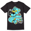 Aqua 5s DopeSkill T-Shirt Bear Steals Sneaker Graphic - Black