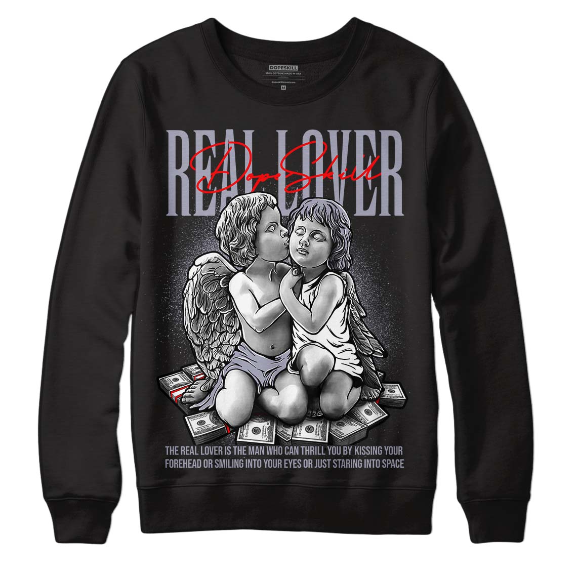 Jordan 13 Retro 'Black Flint' DopeSkill Sweatshirt Real Lover Graphic Streetwear - Black