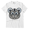 Jordan 11 Cool Grey DopeSkill T-Shirt SNK Bear Graphic, hiphop tees, grey graphic tees, sneakers match shirt - White