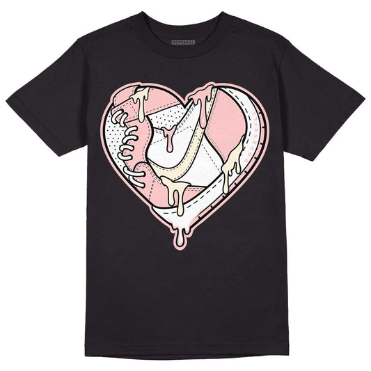 Jordan 1 High OG WMNS Washed Pink DopeSkill T-Shirt Heart Jordan 1 Graphic Streetwear - Black