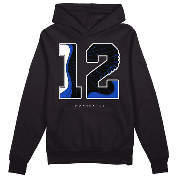 Hyper Royal 12s DopeSkill Hoodie Sweatshirt No.12 Graphic - Black 