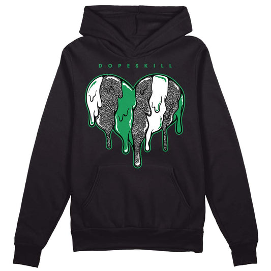 Jordan 3 WMNS “Lucky Green” DopeSkill Hoodie Sweatshirt Slime Drip Heart Graphic Streetwear - Black