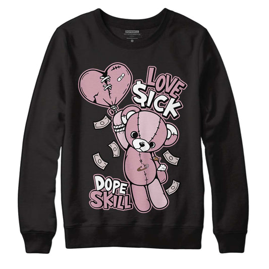 Dunk Low Teddy Bear Pink DopeSkill Sweatshirt Love Sick Graphic - Black 