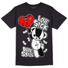 Jordan 1 High 85 Black White DopeSkill T-Shirt Love Sick Graphic Streetwear  - Black 