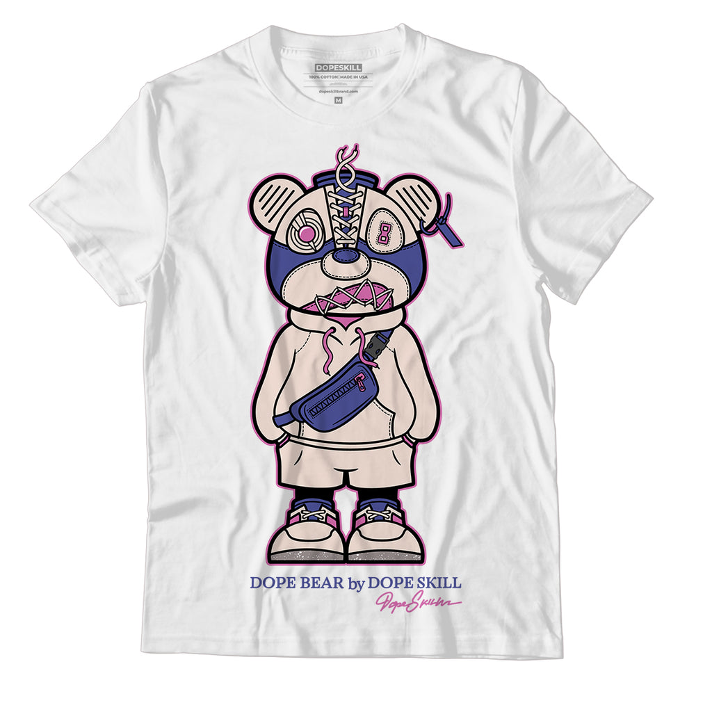 Jordan 7 SE Sapphire DopeSkill T-Shirt Sneaker Bear Graphic - White