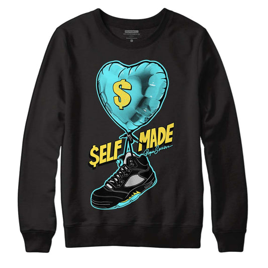 Aqua 5s DopeSkill Sweatshirt Self Made Graphic - Black 