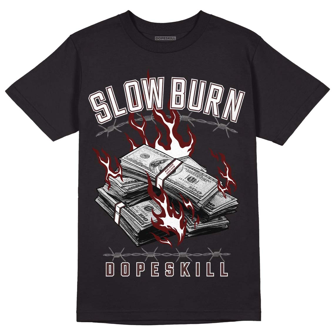 Jordan 12 x A Ma Maniére DopeSkill T-Shirt Slow Burn Graphic Streetwear - Black 
