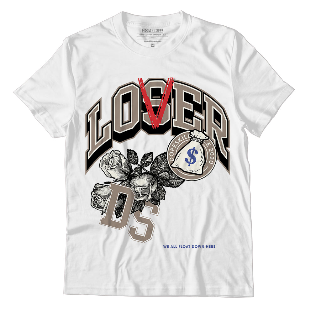 Jordan 4 Sail Canvas DopeSkill T-Shirt Loser Lover Graphic - White 